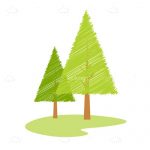 Vector Abstract Pine Trees